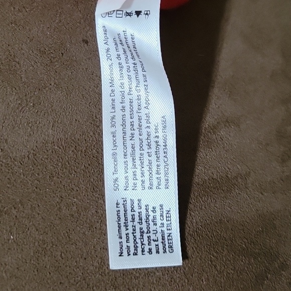 EILEEN FISHER Designer Boxy Long Sleeve Sweater Blouse Top Breathable TP Red - Picture 7 of 8